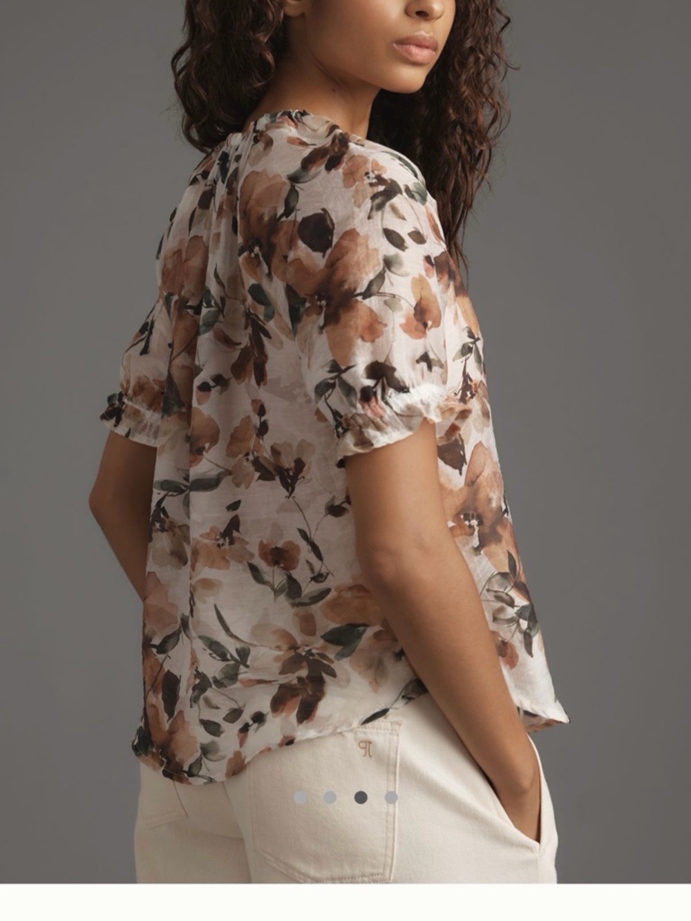 Cloth & Stone Short Sleeve Ruffle Pattern - Picture 2 of 3